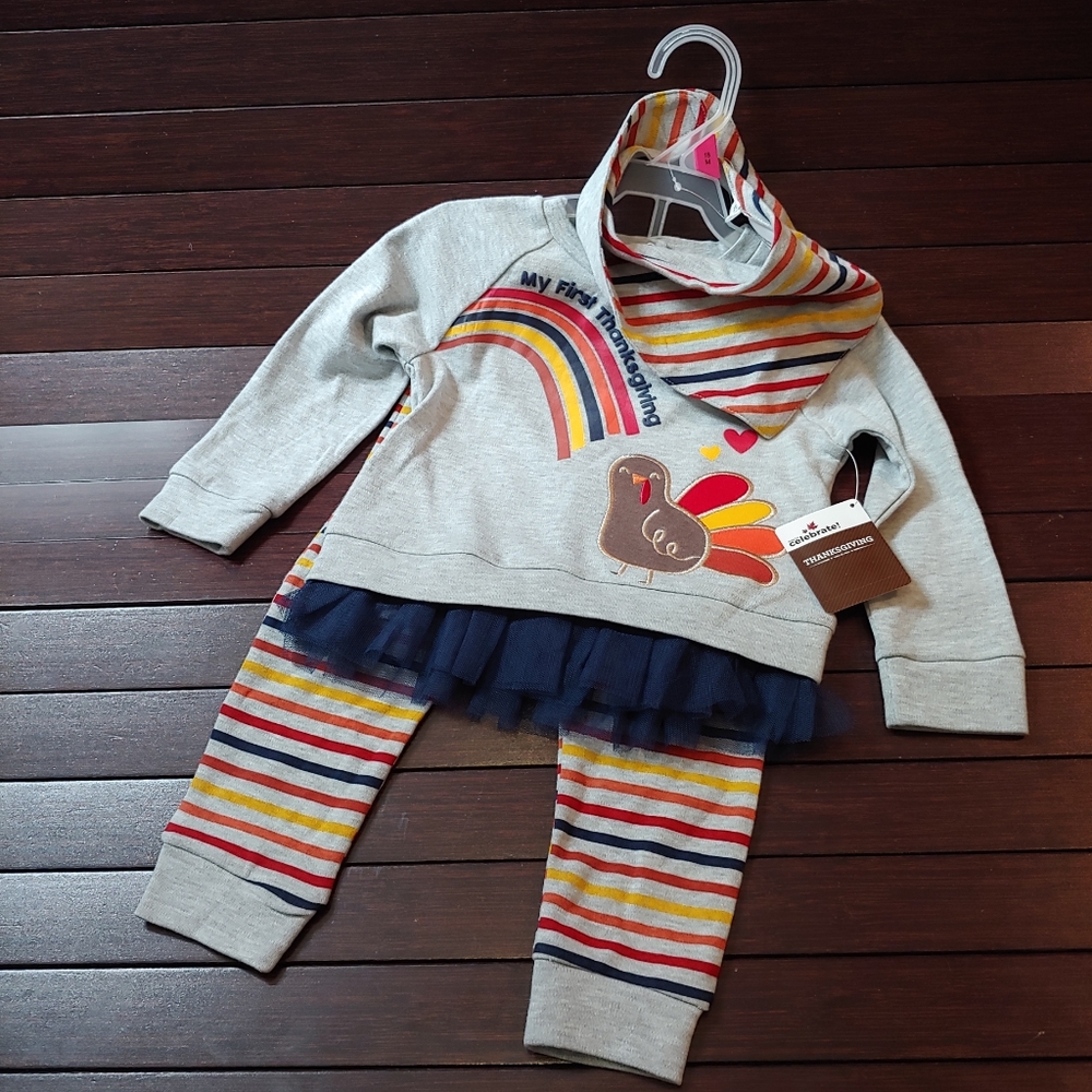 NWT My First Thanksgiving Outfit, Size 18 Months